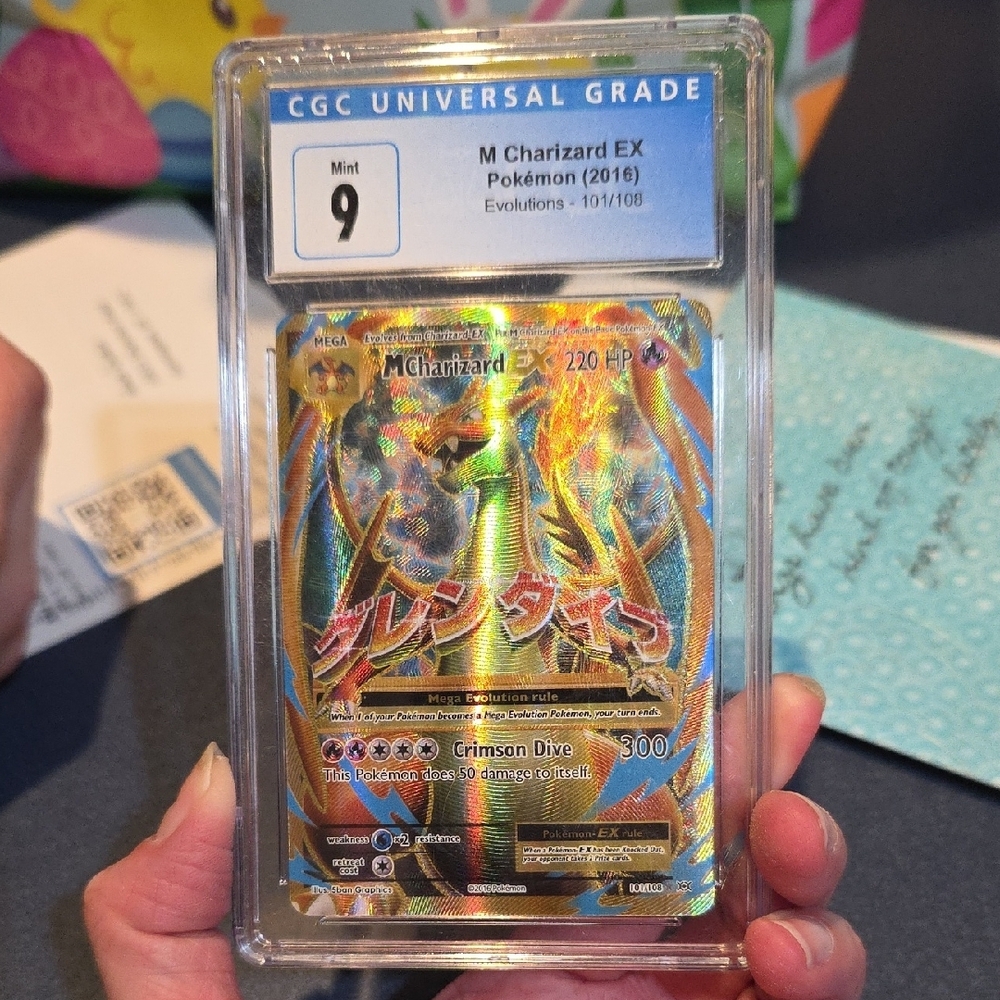 Pokemon Gold Mega Charizard EX Trading Card